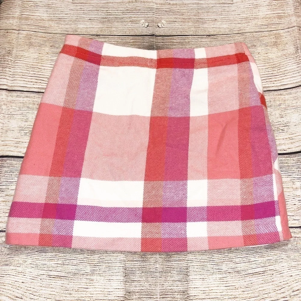 Gymboree Pink and White Plaid A Line Skirt Size 8